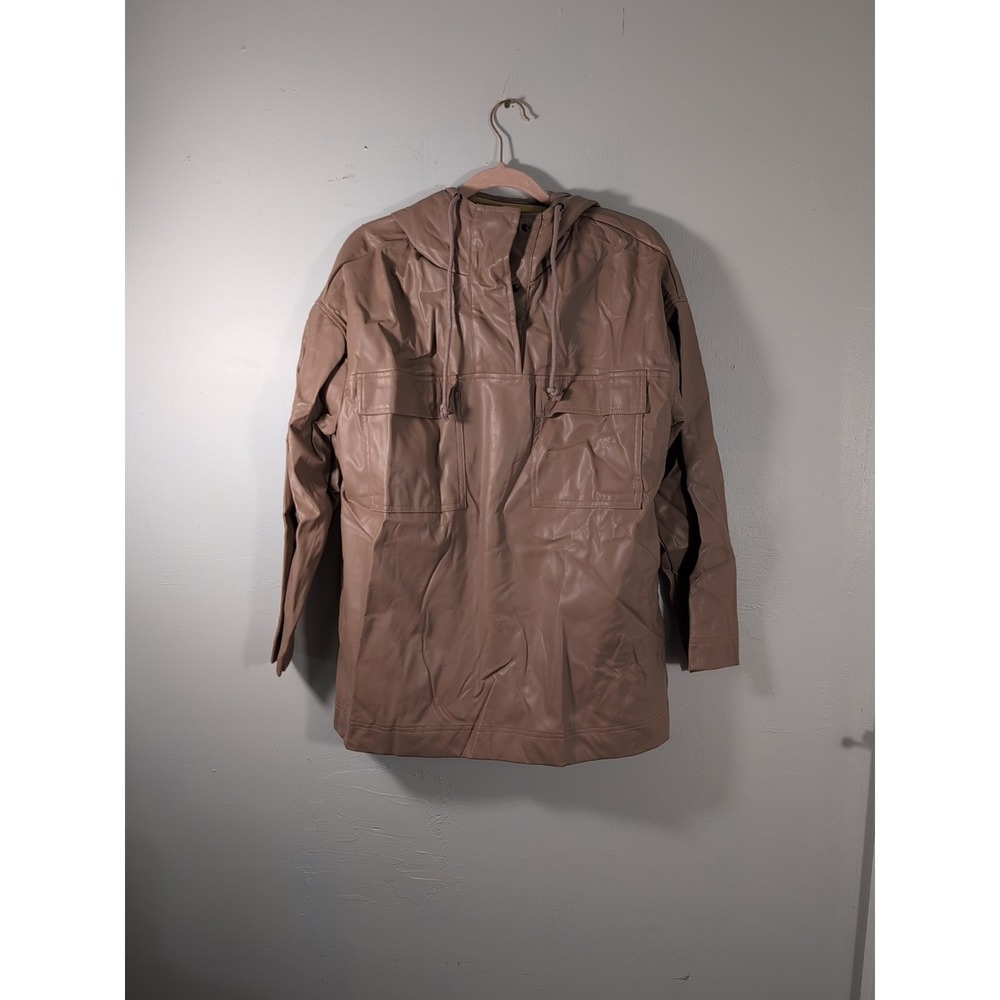Promesa‎ Faux Leather Hooded  Shirt/ Jacket Women Small